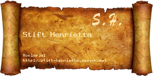 Stift Henrietta névjegykártya
